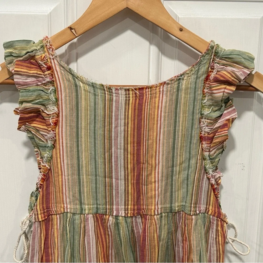 Laurence Dolige Paris 100% Cotton Striped Ruffle Dress, romantic whimsical, Sz 0 - Picture 9 of 13